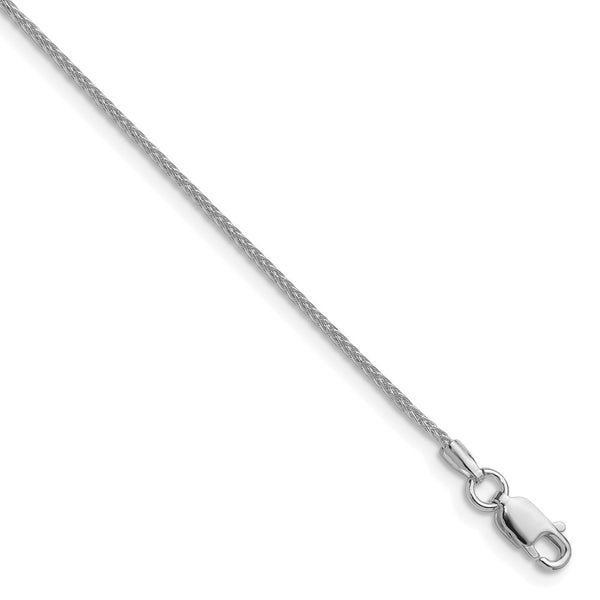 Rhodium-Plated Sterling Silver 1.3mm Double Spiga Chain