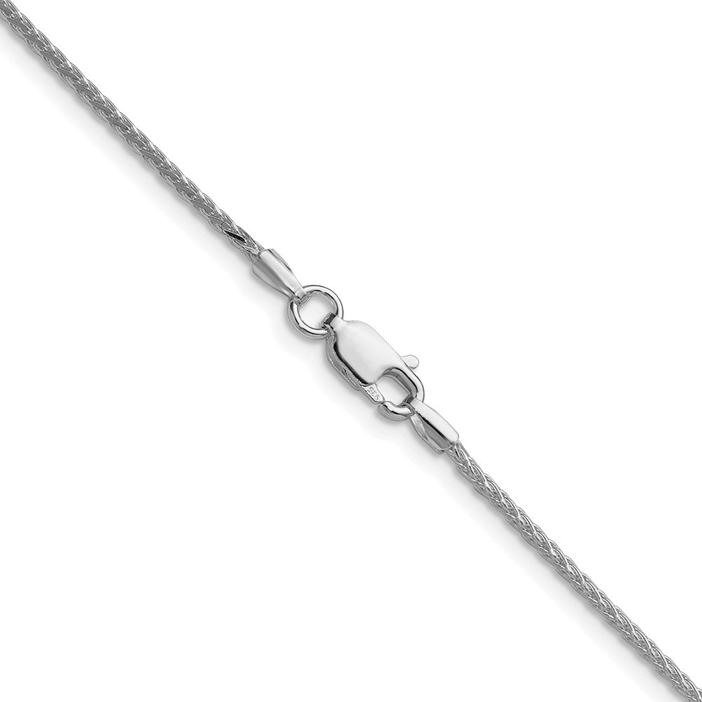 Buy Stylish Rhodium-Plated Sterling Silver 1.45mm 8-Sided Double Spiga Chain