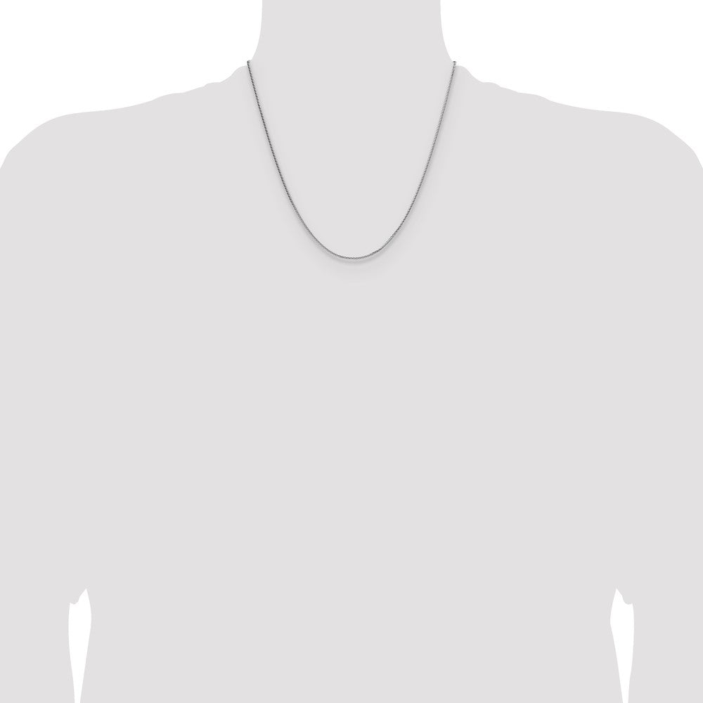 Buy Stylish Rhodium-Plated Sterling Silver 1.45mm 8-Sided Double Spiga Chain