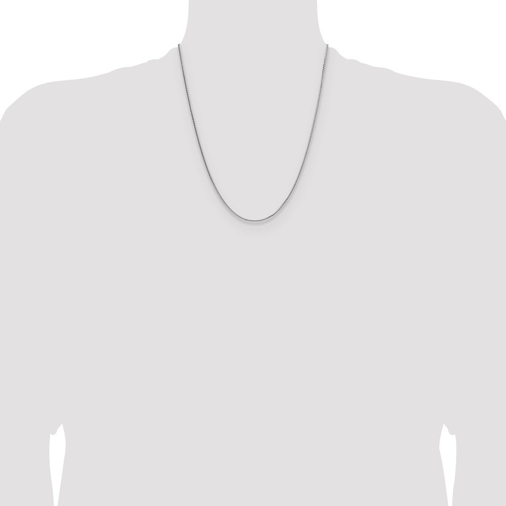 Buy Stylish 1.45mm Rhodium-Plated Sterling Silver Double Spiga Chain