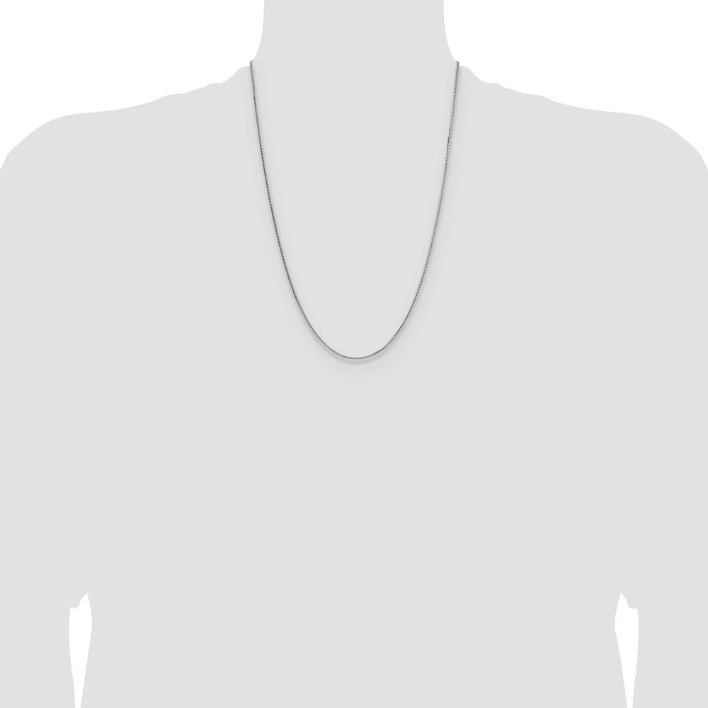Buy Stylish Rhodium-Plated Sterling Silver 1.45mm 8-Sided Double Spiga Chain