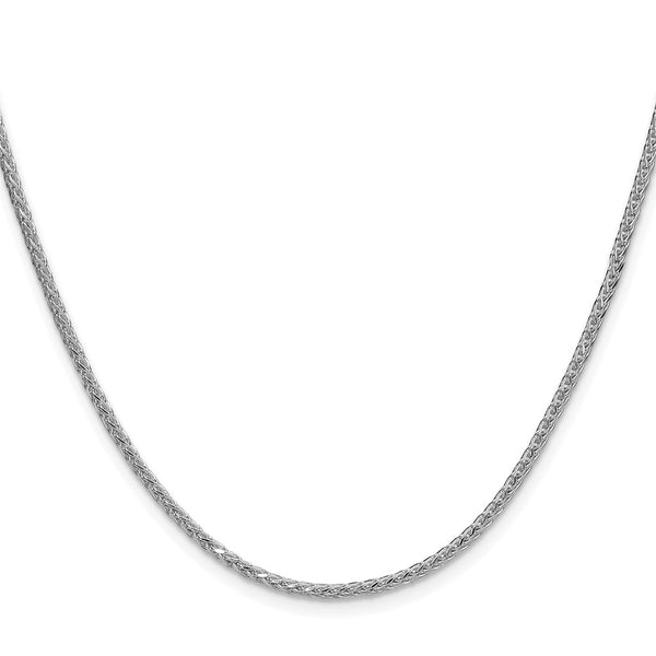 2.0mm Rhodium-Plated Sterling Silver Double Spiga Chain, 8 Sides