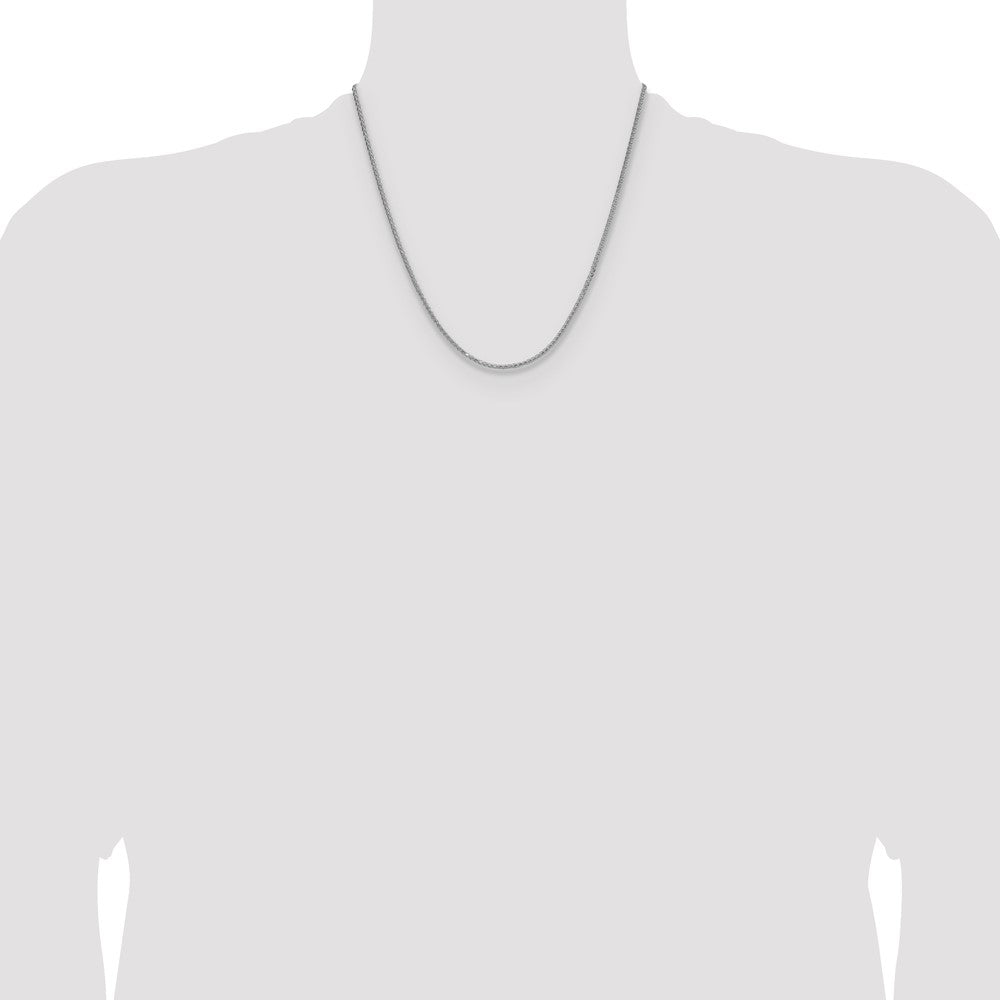 Buy Stylish 2.0mm Rhodium-Plated Sterling Silver Double Spiga Chain - Value!