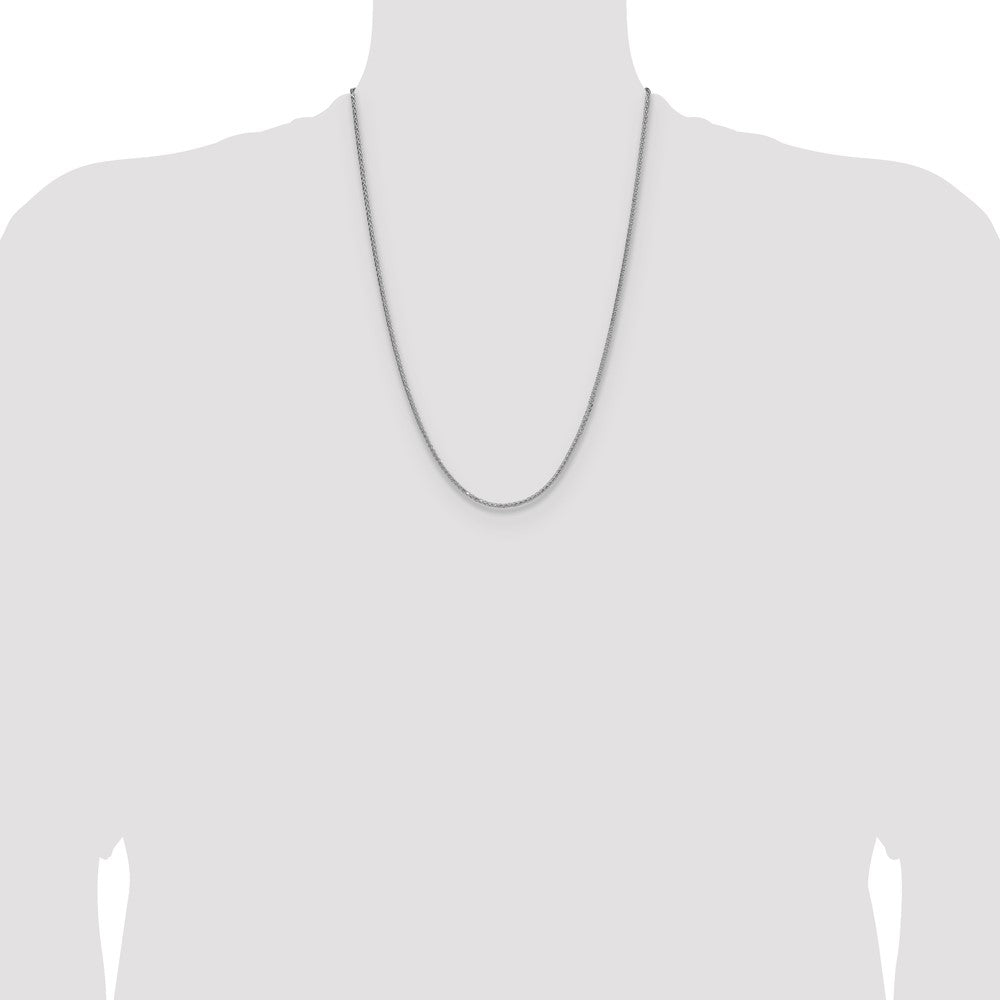Buy Stylish 2.0mm Rhodium-Plated Sterling Silver Double Spiga Chain, 8 Sides