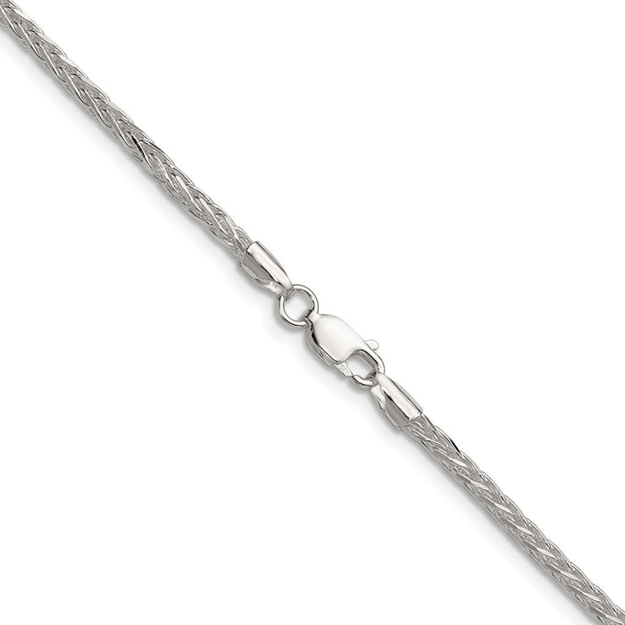High-Quality 2.5mm Sterling Silver Double Spiga Chain - Stylish & Affordable!-3