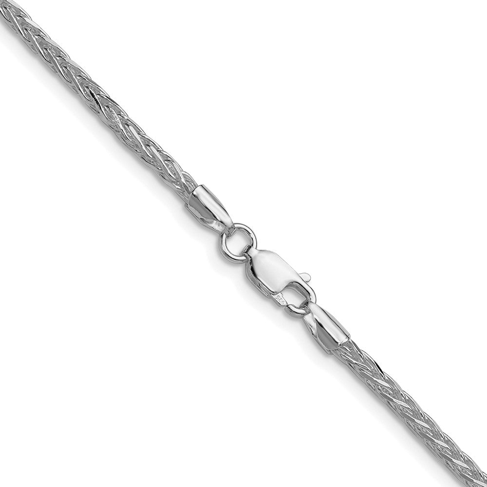 Buy Stylish Rhodium-Plated Sterling Silver 2.5mm Double Spiga Chain, 8 Sides