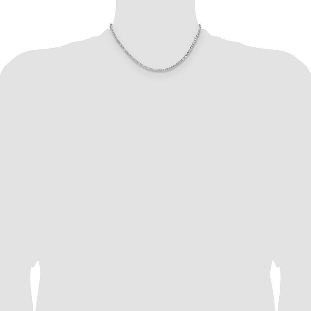Buy Stylish Rhodium-Plated Sterling Silver 2.5mm Double Spiga Chain, 8 Sides