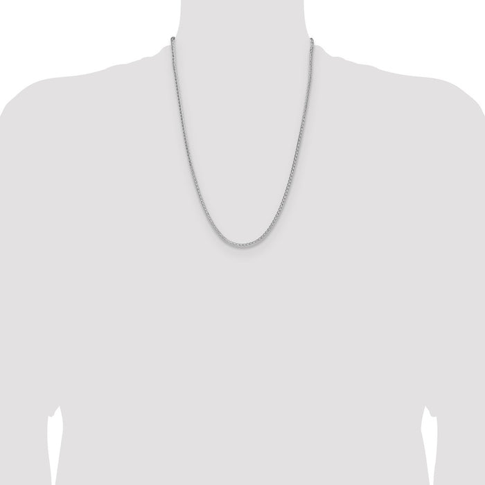 Buy Stylish 2.5mm Rhodium-Plated Sterling Silver Double Spiga Chain-4