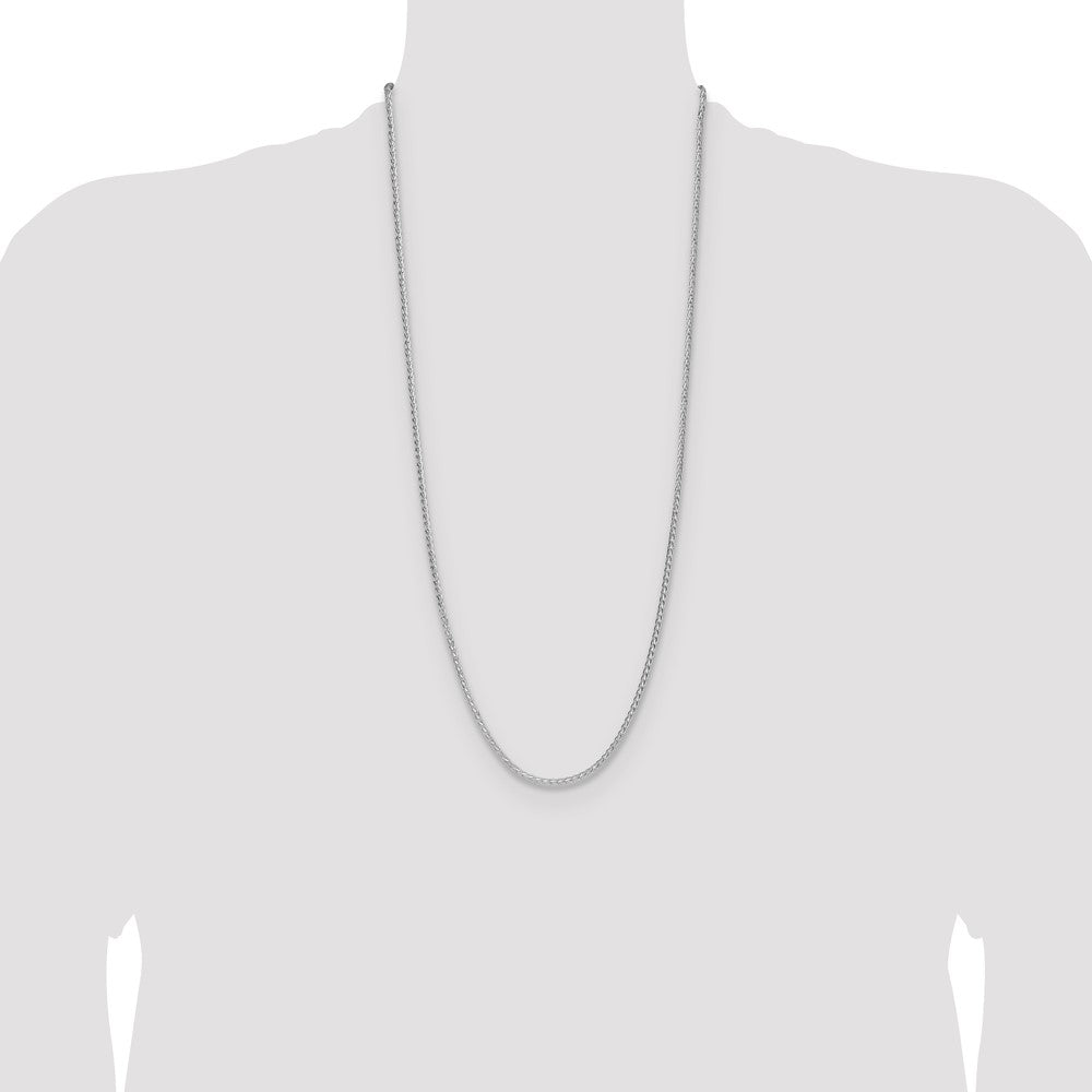 Exclusive Rhodium-Plated Sterling Silver 2.5mm Double Spiga Chain - Stylish Value!