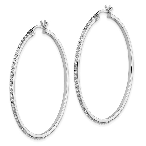 Diamond Mystique Round Hoop Earrings - 14K Gold, Sterling Silver
