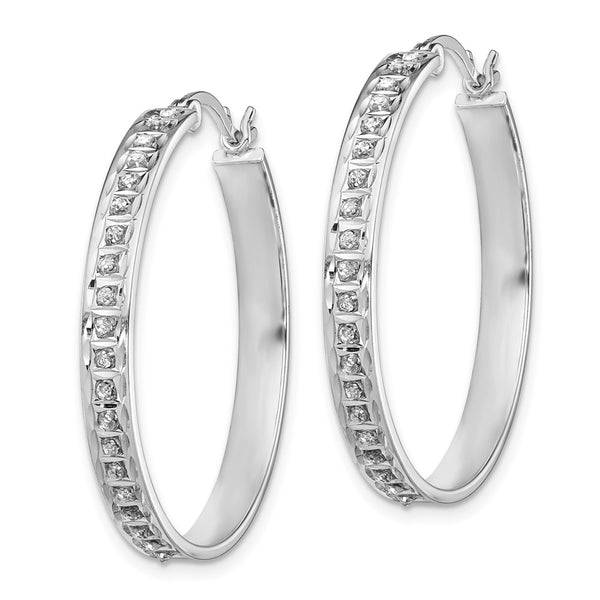 Diamond Fascination Mystique Round Hoop Earrings, 14K Gold, 1.5"