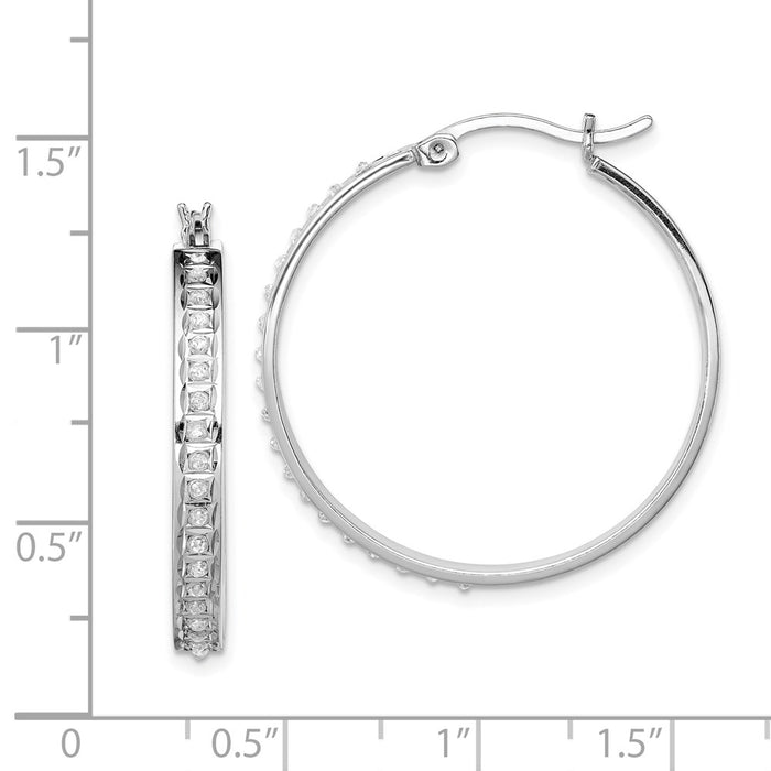 Buy Stylish Diamond Fascination Mystique Round Hoop Earrings, 14K Gold, 1.5"-4