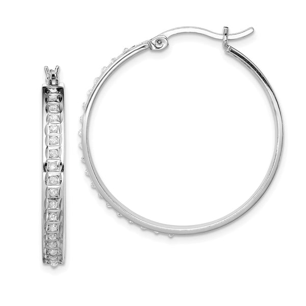 Diamond Fascination Mystique Round Hoop Earrings, 14K Gold, 1.5"