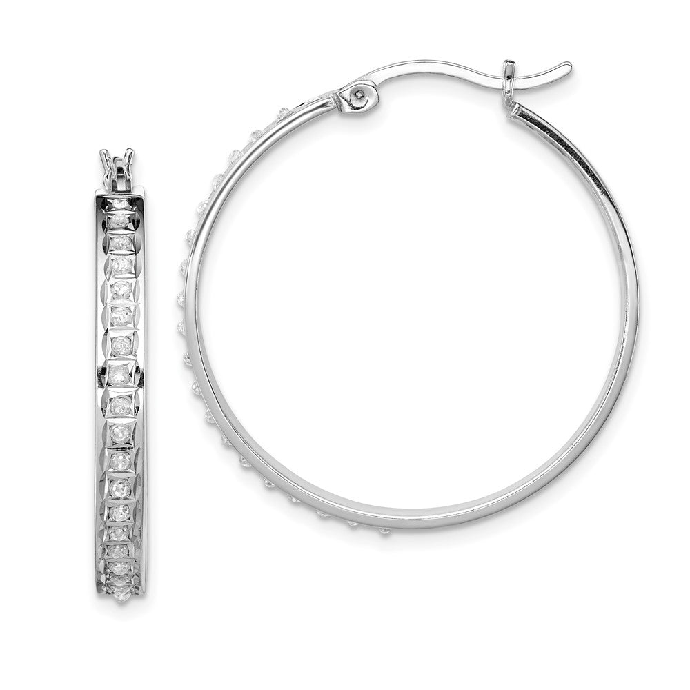 Buy Stylish Diamond Fascination Mystique Round Hoop Earrings, 14K Gold, 1.5"