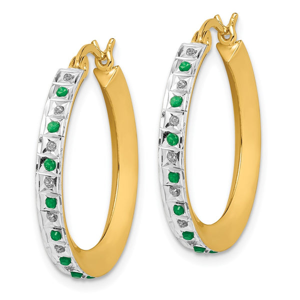 Diamond Mystique Round Hoop Earrings in 18K Gold-Plated Silver