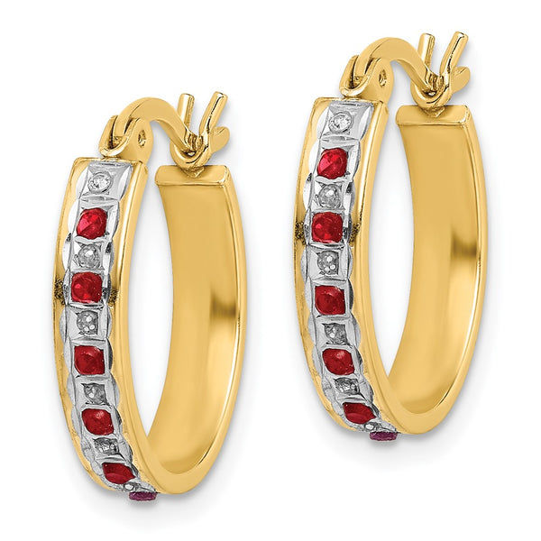 Diamond Fascination Mystique Oval Hoop Earrings - 18K Gold-Plated