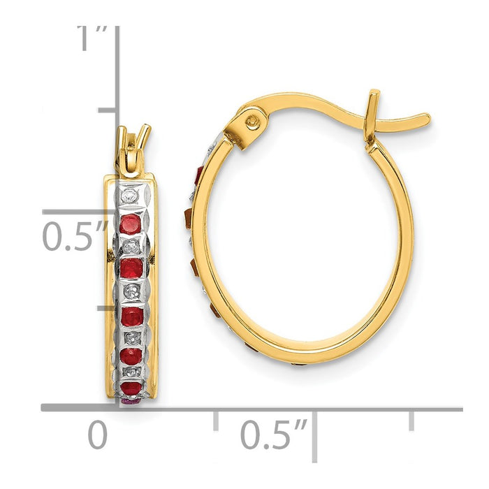 Buy Stylish Diamond Fascination Mystique Oval Hoop Earrings - 18K Gold-Plated-4