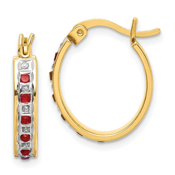 Diamond Fascination Mystique Oval Hoop Earrings - 18K Gold-Plated