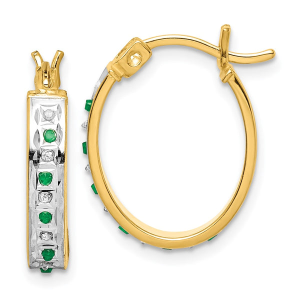 Diamond Mystique Oval Hoop Earrings in 18K Gold-Plated Silver