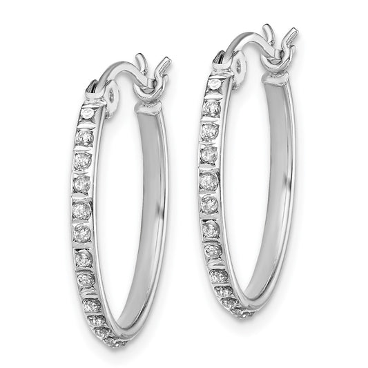 Buy Stylish Diamond Fascination Round Hoop Earrings in Sterling Silver, Luxury Design