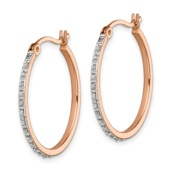 Shop Stylish Diamond Mystique Round Hoop Earrings - 14K Rose Gold Plated, 1.5"
