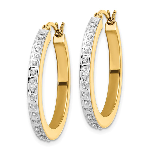 Diamond Hoop Earrings in Sterling Silver & 18K Gold Plating
