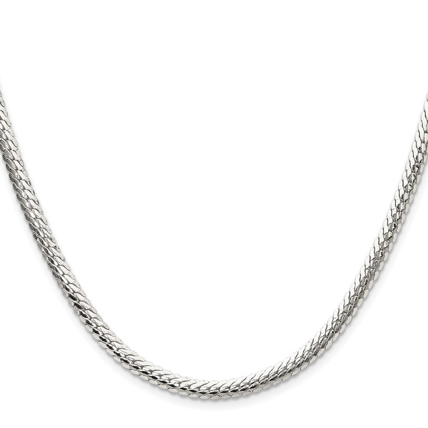 Polished Sterling Silver 4.1mm Double Oval Flat Chain - Style GR1-1030455
