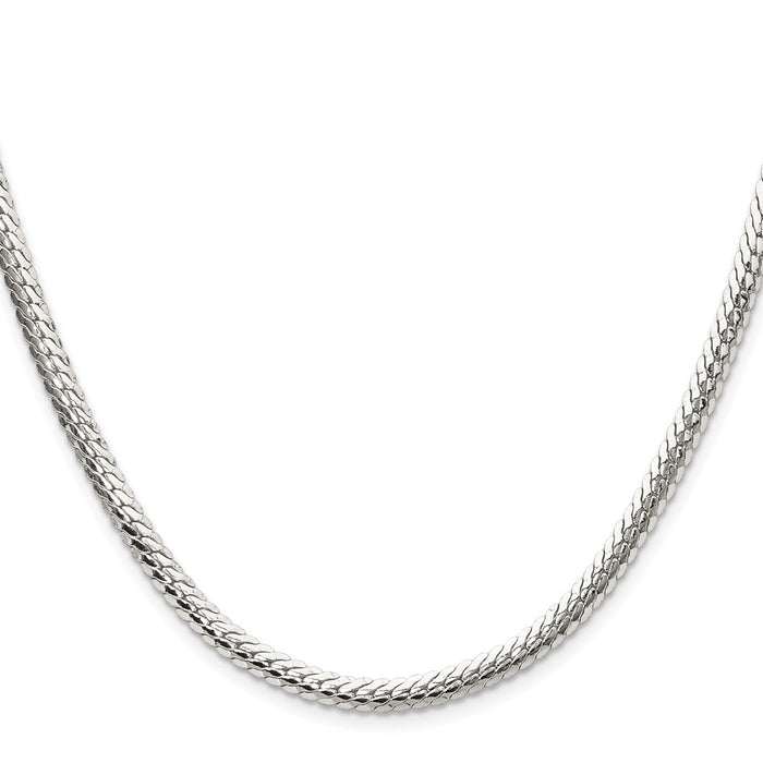 Buy Stylish Polished Sterling Silver 4.1mm Double Oval Flat Chain - Luxury Value-2