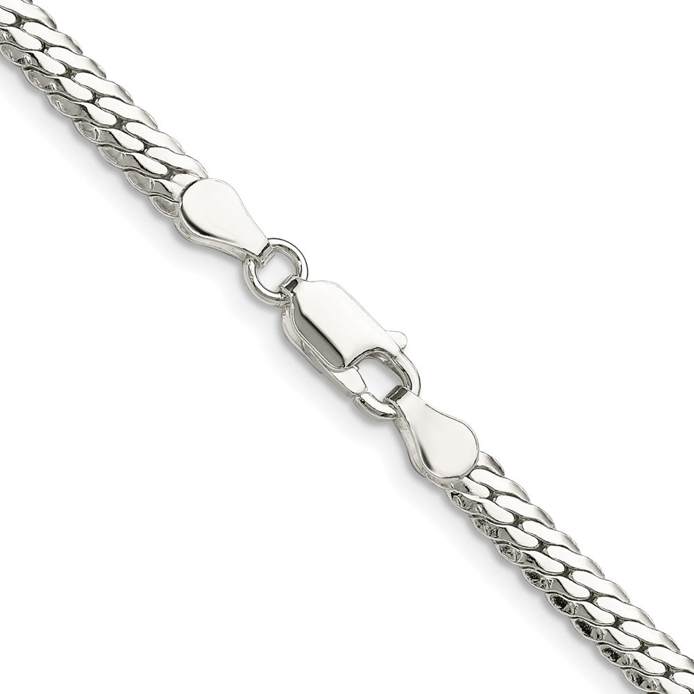 Buy Stylish Polished Sterling Silver 4.1mm Double Oval Flat Chain - Luxury Value