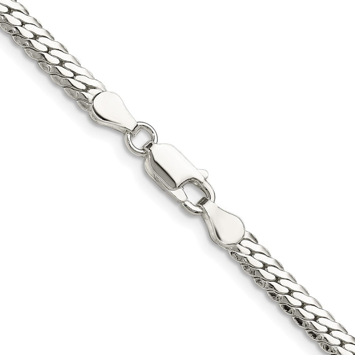Exclusive Polished Sterling Silver 4.1mm Double Oval Flat Chain - Stylish Value-3