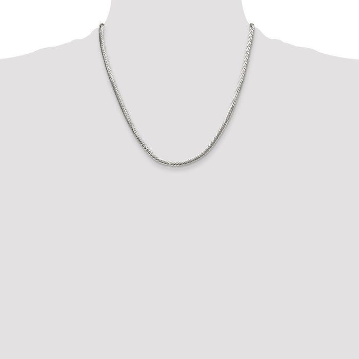 Buy Stylish 4.1mm Polished Sterling Silver Double Oval Chain - Value Piece-4