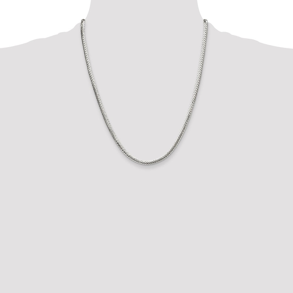 Exclusive Polished Sterling Silver 4.1mm Double Oval Flat Chain - Stylish Value