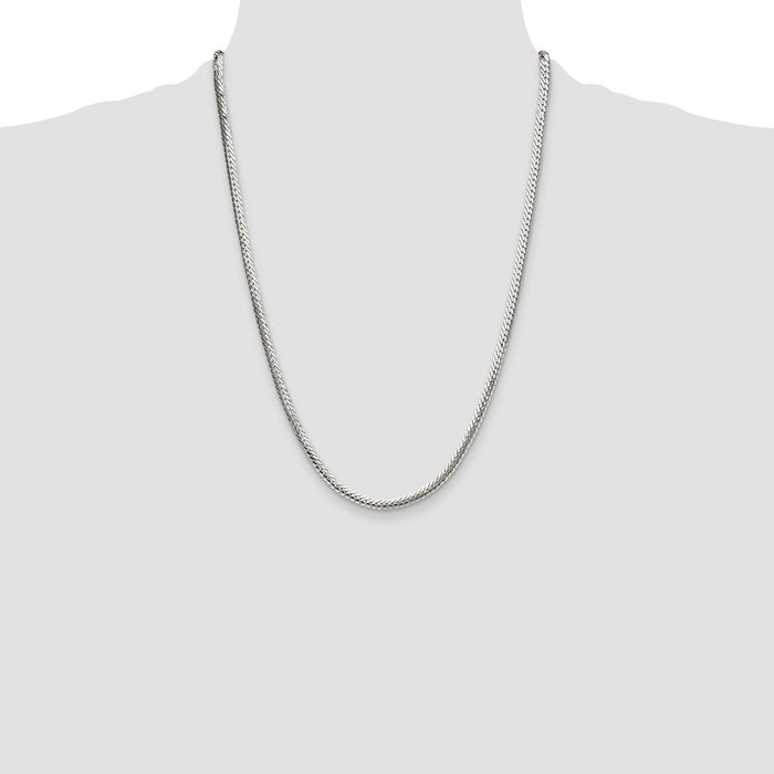 Buy Stylish Polished Sterling Silver 4.1mm Double Oval Flat Chain - Luxury Value-4