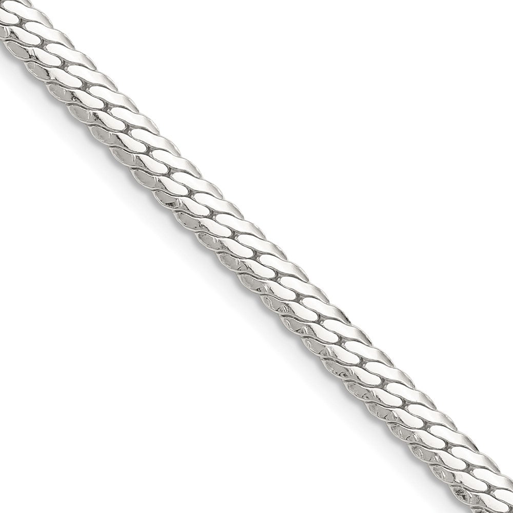 Buy Stylish Polished Sterling Silver 4.1mm Double Oval Flat Chain - Luxury Value