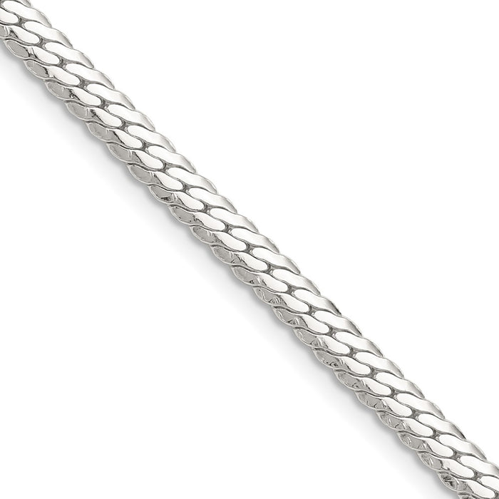 Buy Stylish Polished Sterling Silver 4.1mm Double Oval Flat Chain - Luxury Value-1
