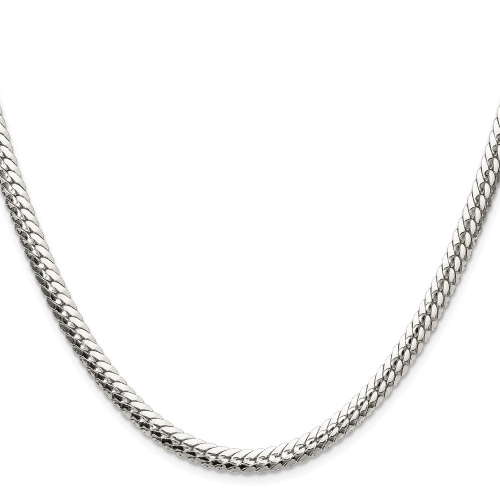 Buy Stylish Polished Sterling Silver 5.1mm Double Oval Flat Chain - Luxury Value!