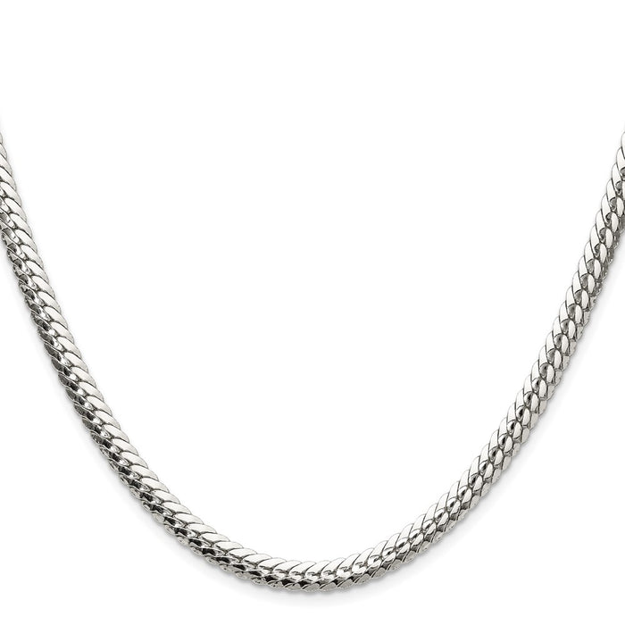 Buy Stylish Polished Sterling Silver 5.1mm Double Oval Flat Chain | Affordable Luxury-2