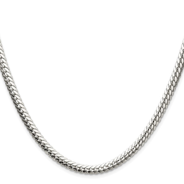 Polished Sterling Silver 5.1mm Double Oval Flat Chain - Style GR1-1030471