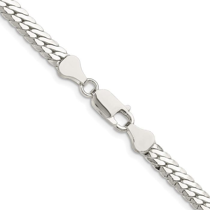 Buy Stylish Polished Sterling Silver 5.1mm Double Oval Flat Chain - Luxury Value!-3
