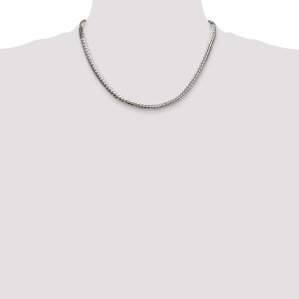 Buy Stylish Polished Sterling Silver 5.1mm Double Oval Flat Chain - Affordable Elegance