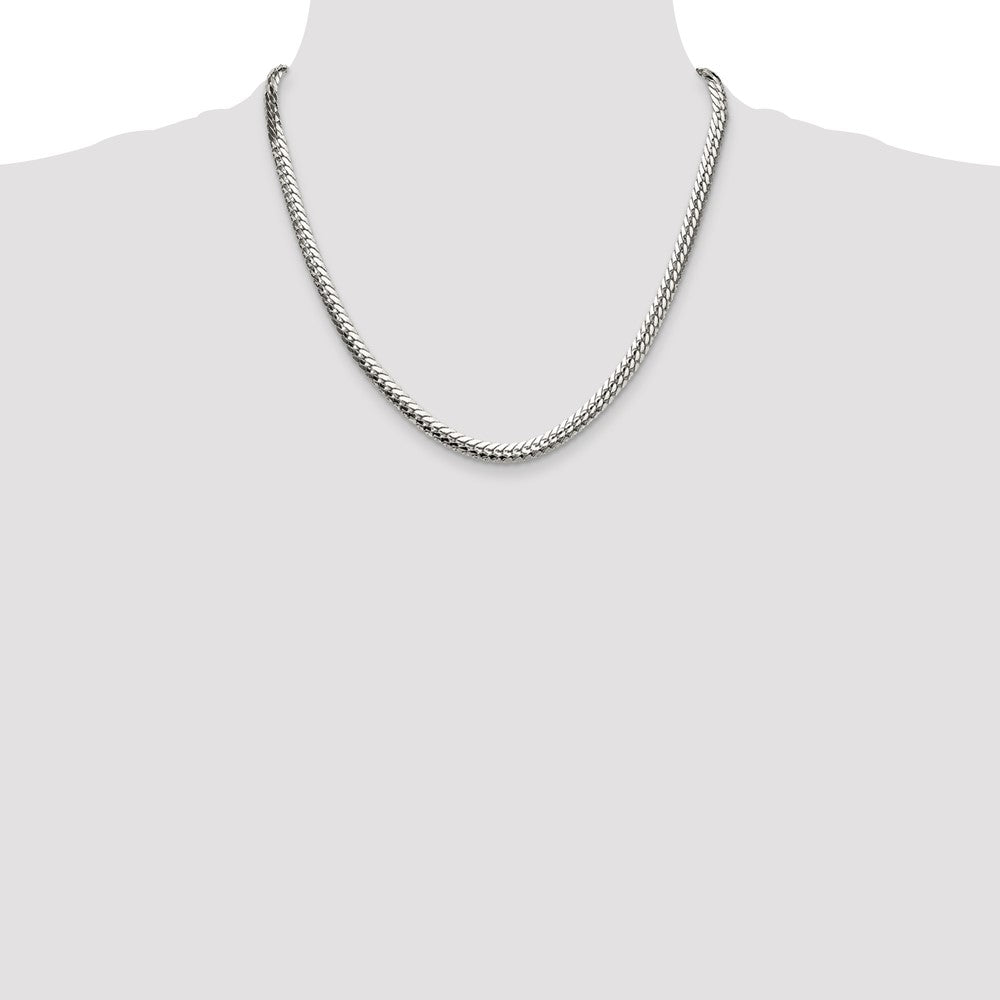 Buy Stylish Polished Sterling Silver 5.1mm Double Oval Flat Chain | Affordable Luxury