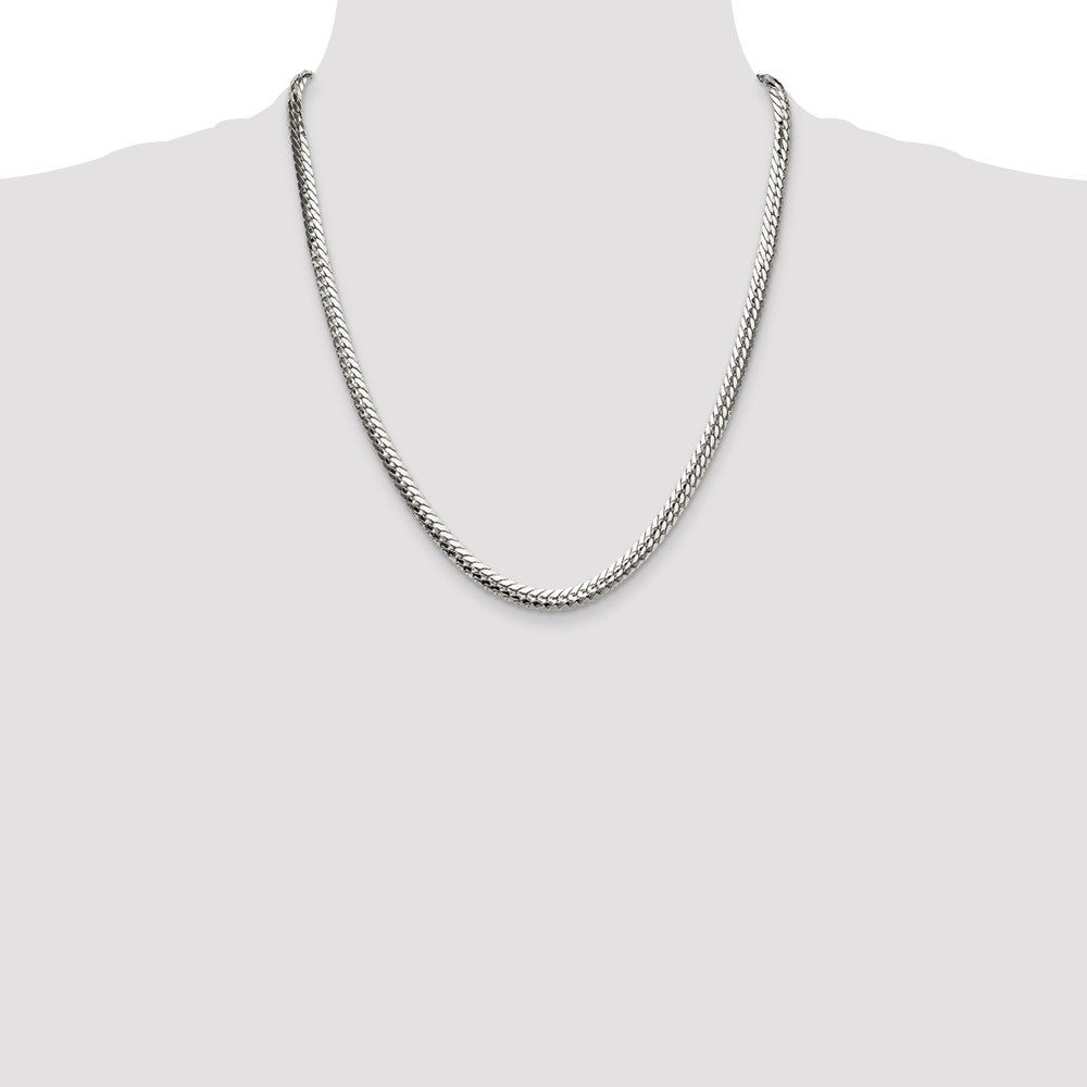 Buy Stylish Polished Sterling Silver 5.1mm Double Oval Flat Chain - Luxury Value!