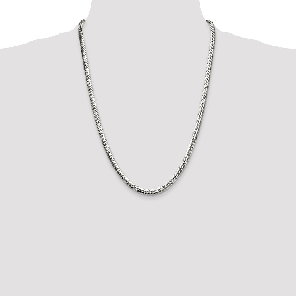 High-Quality Polished Sterling Silver 5.1mm Double Oval Flat Chain - Stylish Value