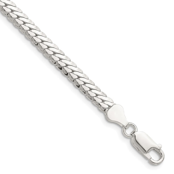 5.1mm Polished Sterling Silver Double Oval Flat Chain
