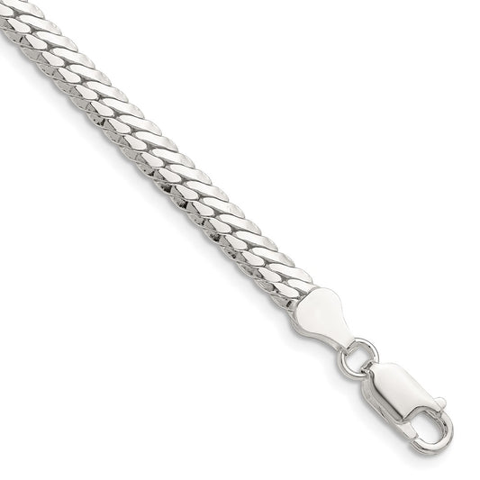 Buy Stylish Polished Sterling Silver 5.1mm Double Oval Flat Chain - Affordable Luxury