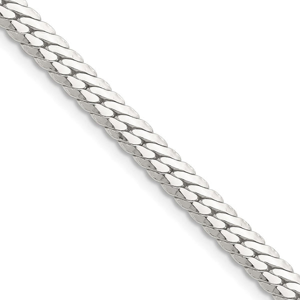 Polished Sterling Silver 5.1mm Double Oval Flat Chain - Style GR1-1030471