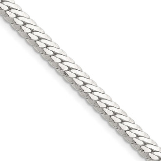 Buy Stylish Polished Sterling Silver 5.1mm Double Oval Flat Chain | Affordable Luxury