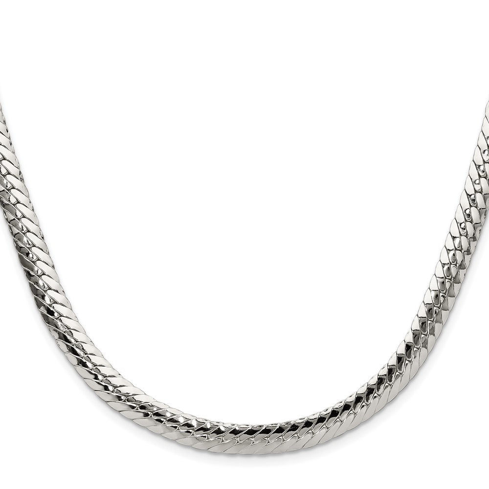 Buy High-Quality 6.25mm Polished Sterling Silver Double Oval Flat Chain - Stylish Value!