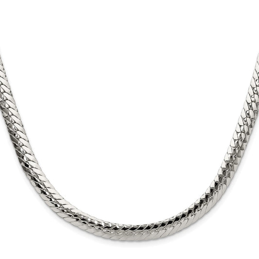 Buy High-Quality 6.25mm Polished Sterling Silver Double Oval Flat Chain - Stylish Value!