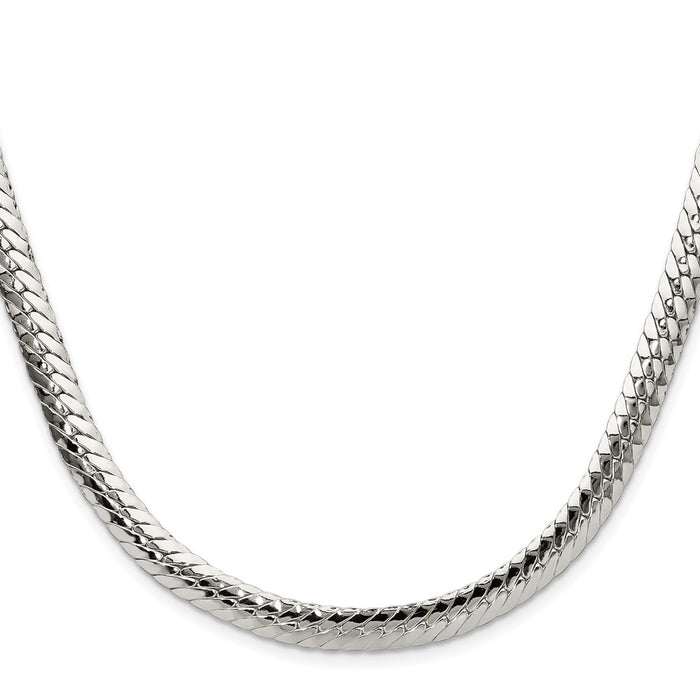 Buy High-Quality 6.25mm Polished Sterling Silver Double Oval Flat Chain - Stylish Value!-2